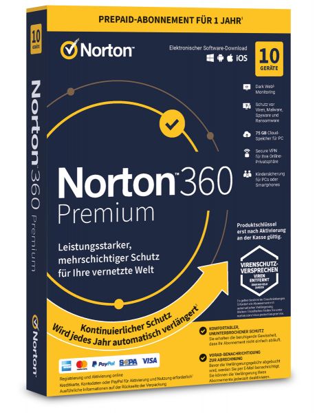 Norton 360 Premium 10 User / Geräte für 1 Jahr - ESD