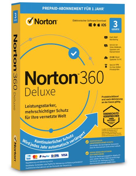 Norton 360 Deluxe 3 User / Geräte für 1 Jahr - ESD